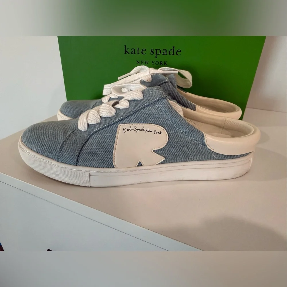 Kate Spade Women’s Denim and Cream Slip-On Sneakers - Picture 2 of 9